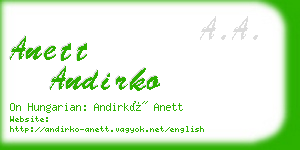 anett andirko business card